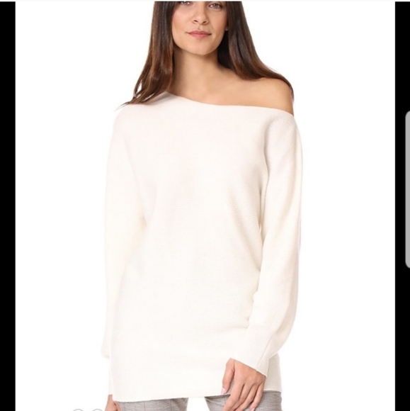 Theory Sweaters - Theory One Shoulder Rib Wool Sweater